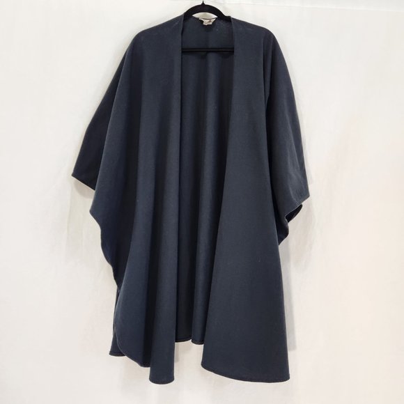 VINTAGE Kathleen For Sweet Herb Lagenlook Black Charcoal Cape Wrap One Size USA - Picture 3 of 14